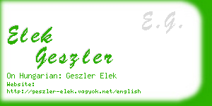 elek geszler business card